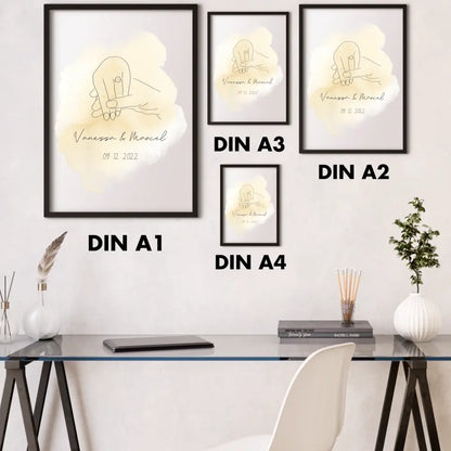 "She said yes" im Line Art Stil - Personalisiert