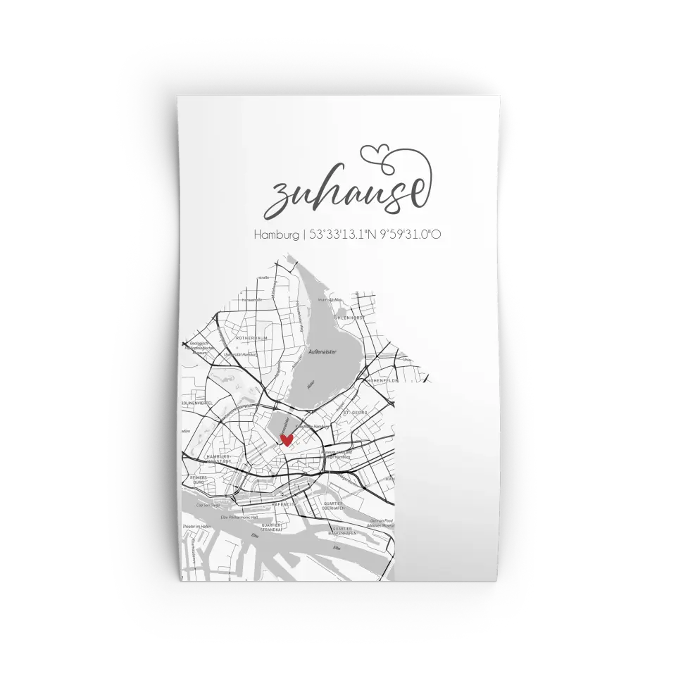 "Zuhause" als Karte - Personalisiert