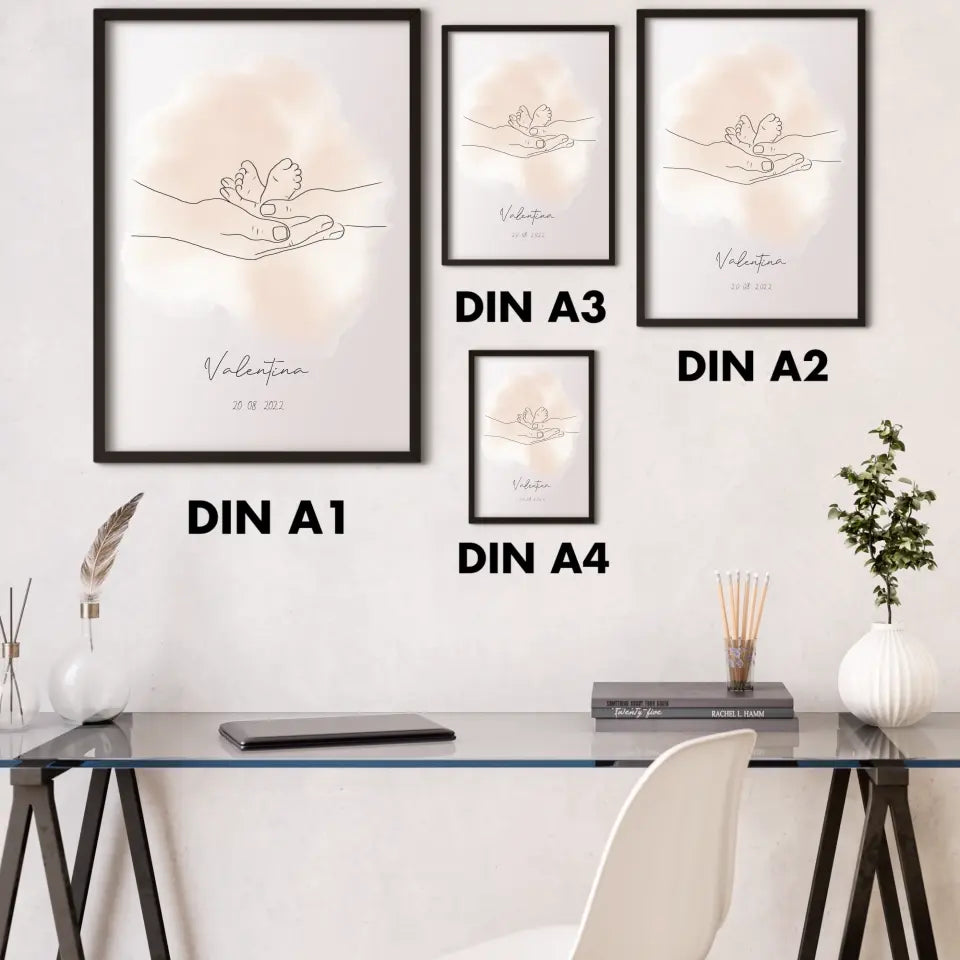 "Babyfüße" im Line Art Stil - Personalisiert