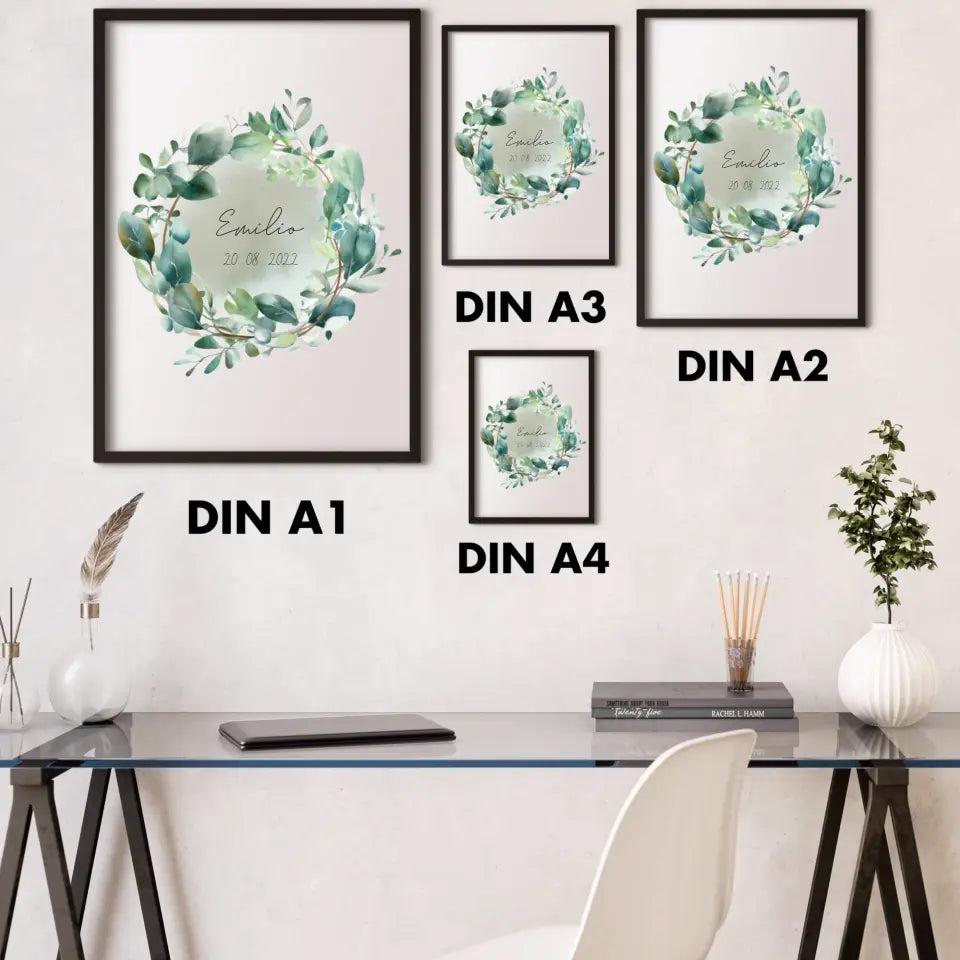 Eukalyptus Geburtsposter - Personalisiert