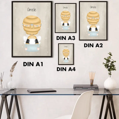 "Biene im Heißluftballon" - Personalisiert