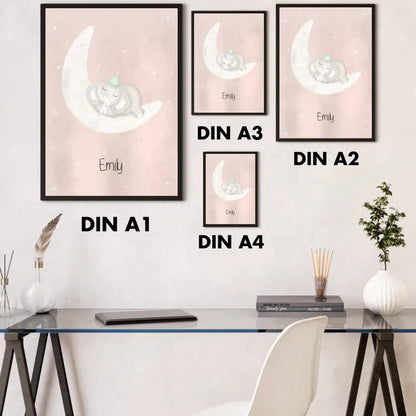 "Babyfant mit Kumpelhase" - Personalisiert