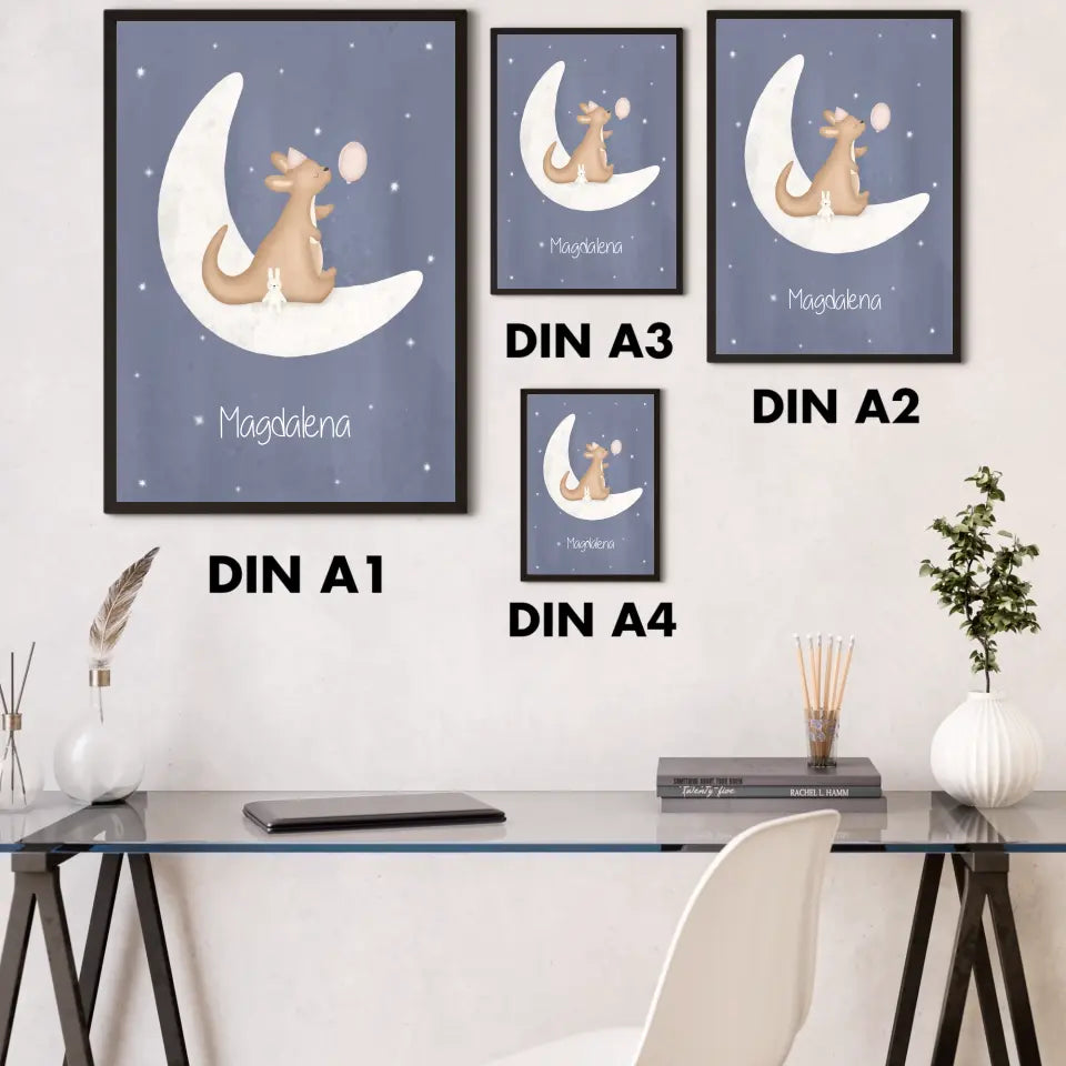 "Kangaroo mit Kumpelhase" - Personalisiert