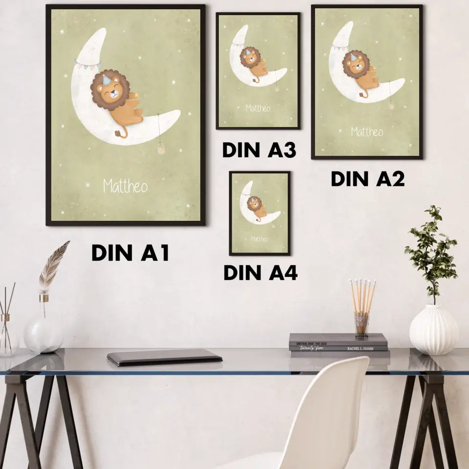 "Löwe auf dem Halbmond" - Personalisiert