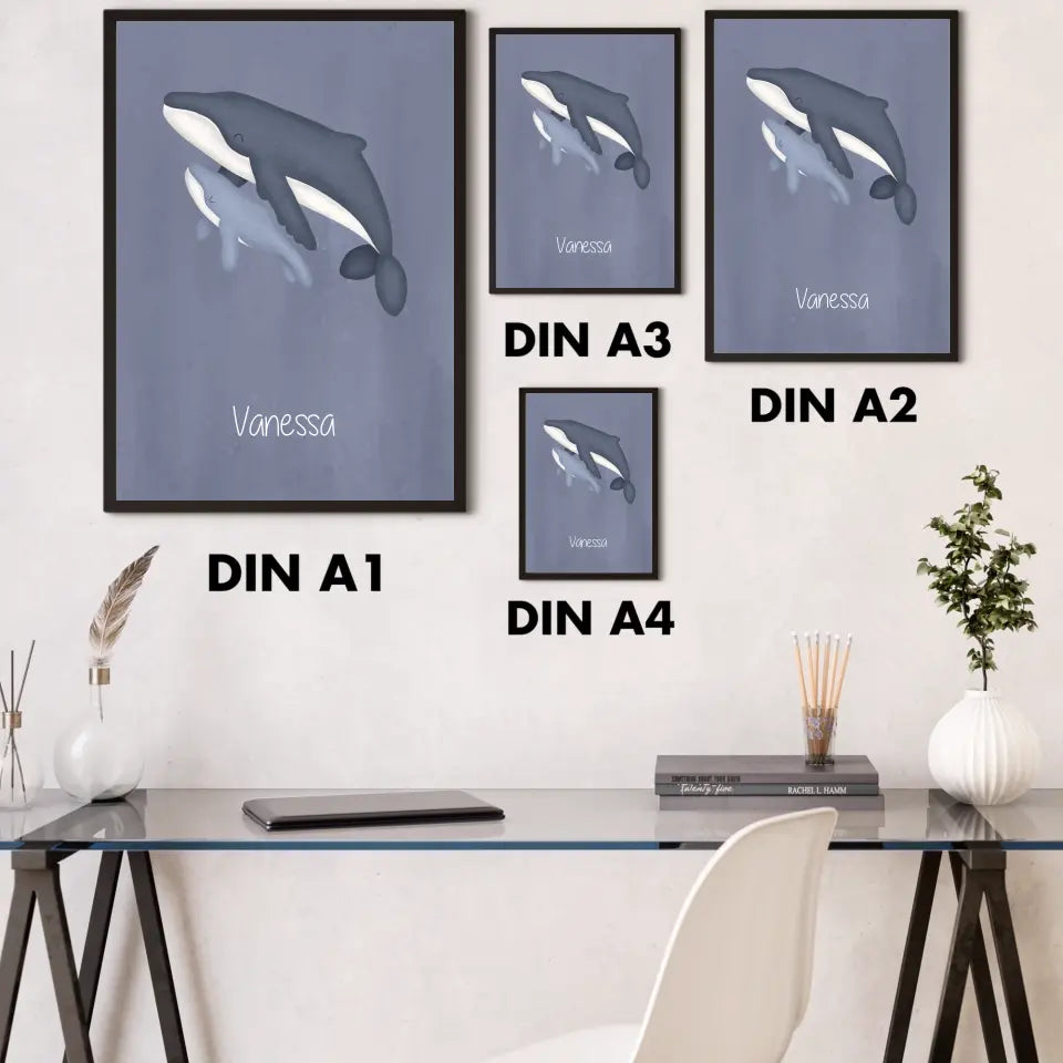 "Babywal im großen Ozean" - Personalisiert