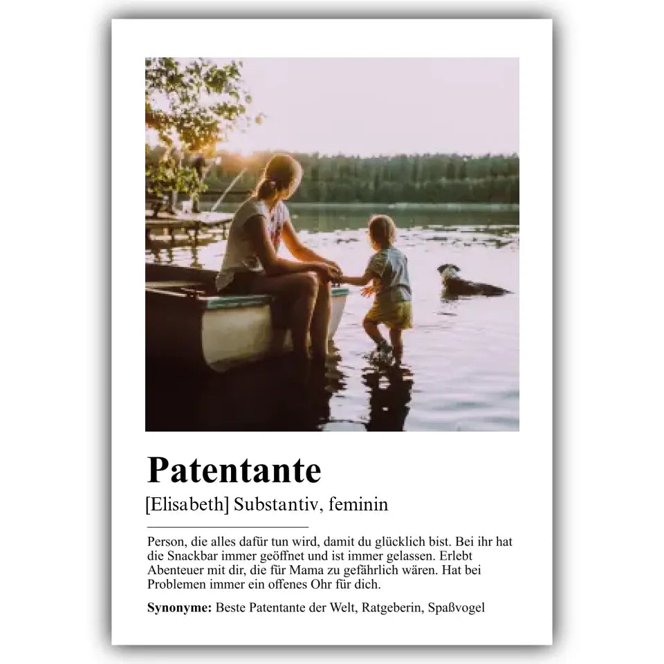 Patentante Definition - Personalisiert mit Foto