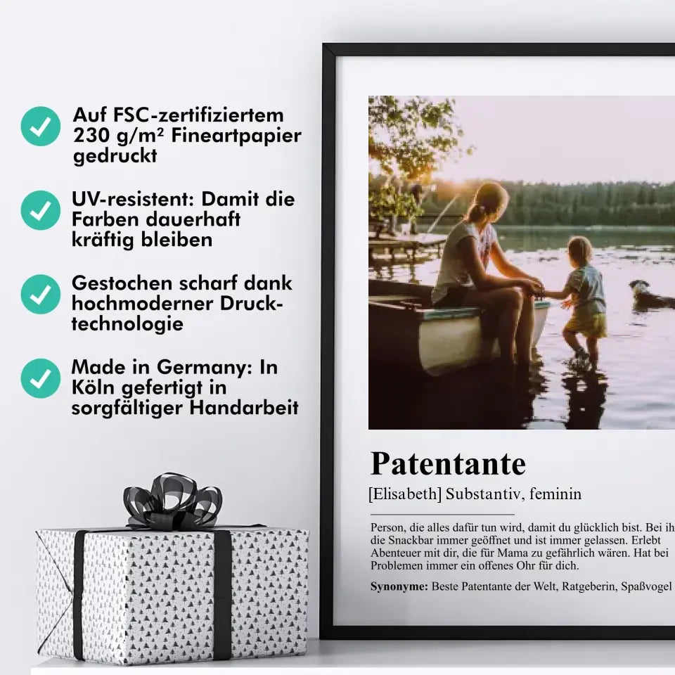 Patentante Definition - Personalisiert mit Foto