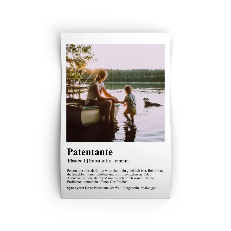 Patentante Definition - Personalisiert mit Foto