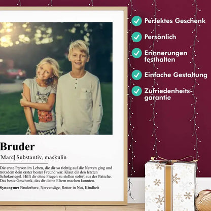 Bruder Definition - Personalisiert mit Foto