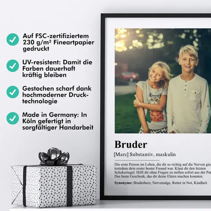 Bruder Definition - Personalisiert mit Foto