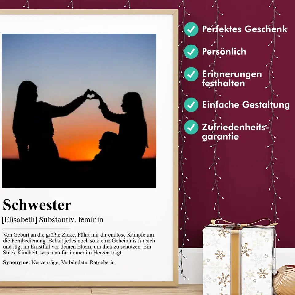 Schwester Definition - Personalisiert mit Foto