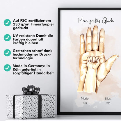 "Mutter mit 1-4 Kindern" im Aquarell Stil - Personalisiert