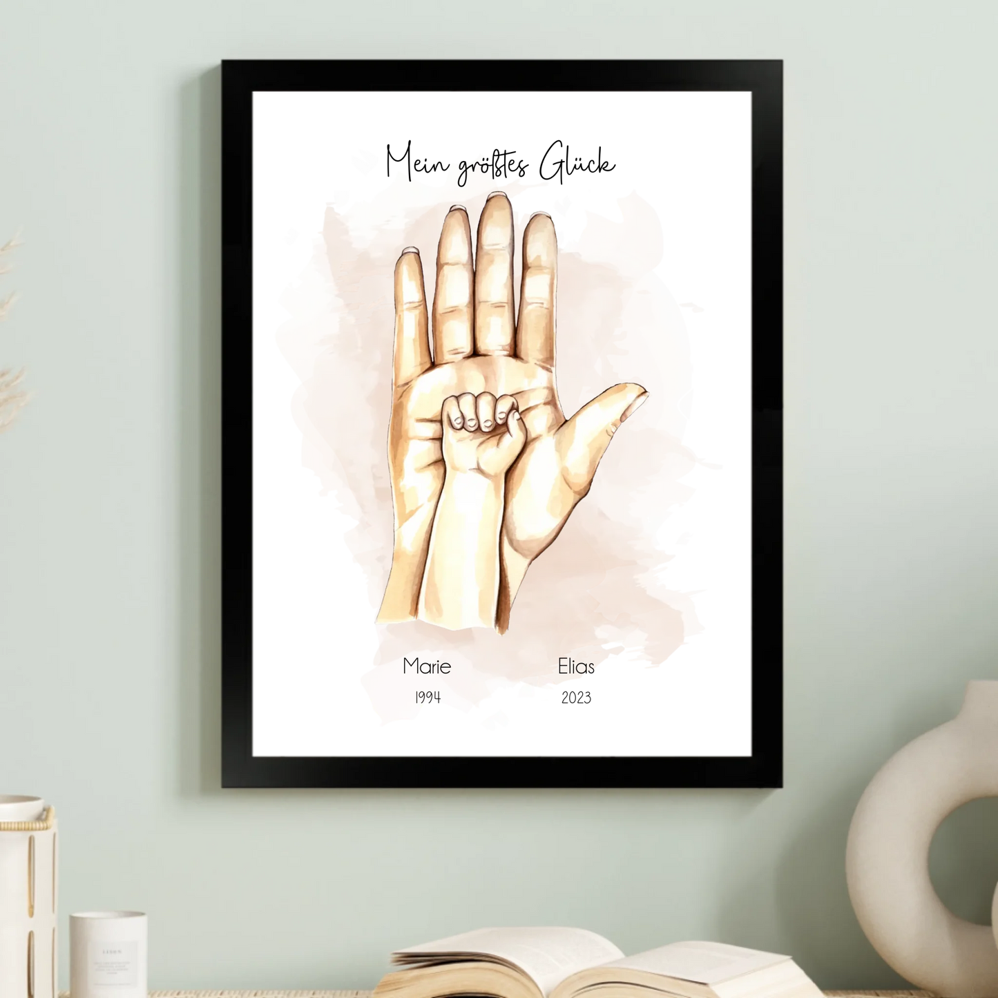 "Mutter mit 1-4 Kindern" im Aquarell Stil - Personalisiert