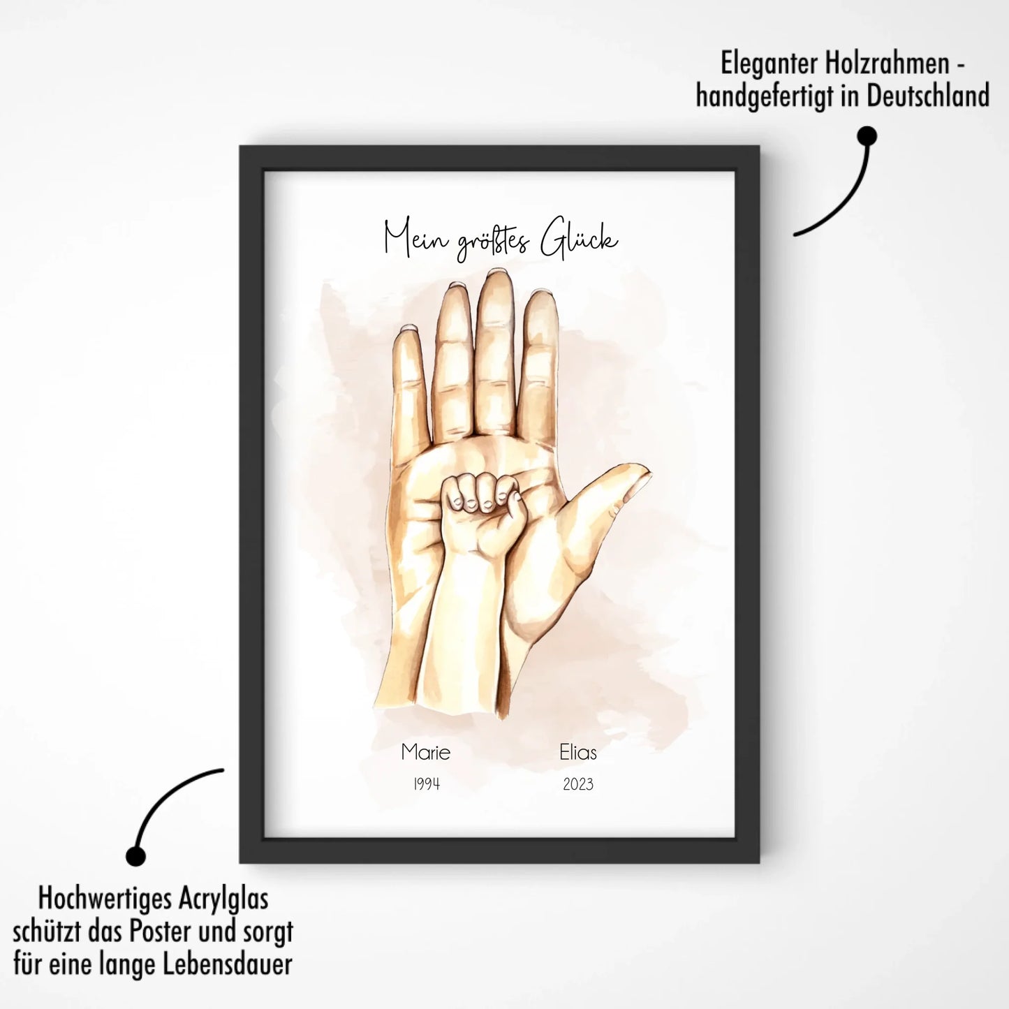 "Mutter mit 1-4 Kindern" im Aquarell Stil - Personalisiert