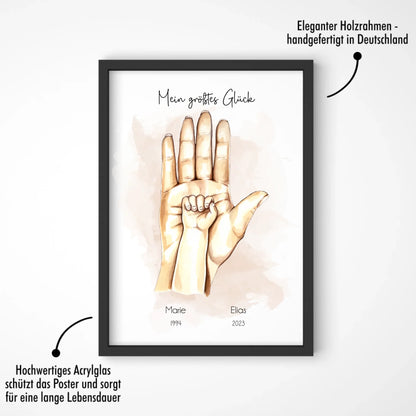 "Mutter mit 1-4 Kindern" im Aquarell Stil - Personalisiert