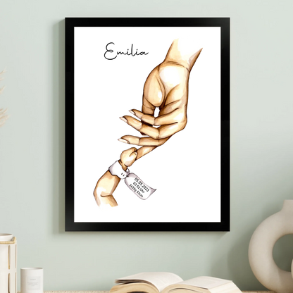 "Mutter-Kind" im Aquarell Stil - Personalisiert