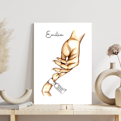 "Mutter-Kind" im Aquarell Stil - Personalisiert